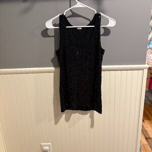 J crew sequin  black tank top